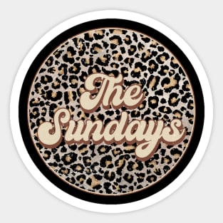 Retro Music Sundays Personalized Name Circle Birthday Sticker